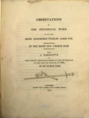 Observations on the historical work of Charles James Fox