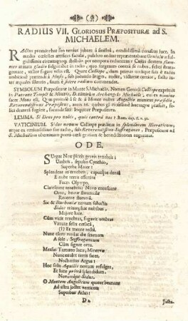 Radius VII. Gloriosus Praepositurae ad S. Michaelem.