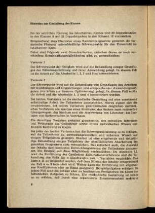 Hinweise zur Gestaltung des Kurses