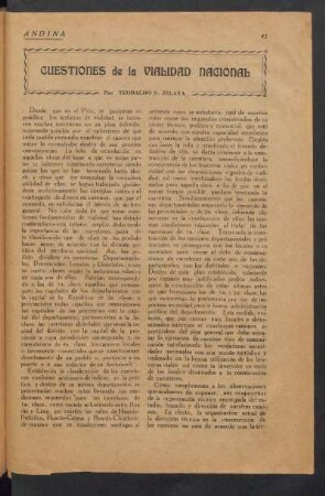 Cuestiones de la vialidad nacional