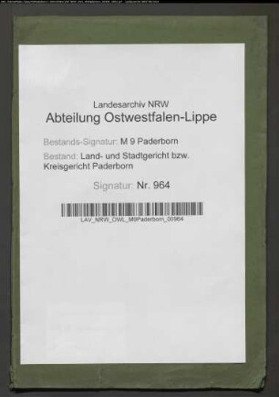 Spezialteilung der Gemeinheit Dornheide zu Oechtringhausen