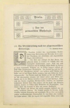I. Aus der germanischen Mythologie