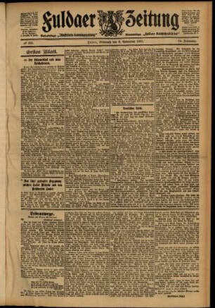 Erste Ausgabe vom Mittwoch, den 06. November 1907.