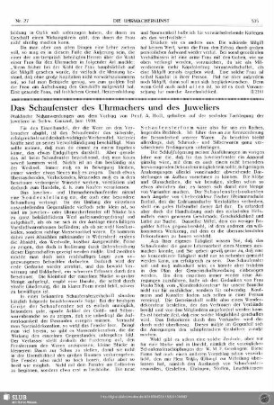 Das Schaufenster des Uhrmachers und des Juweliers