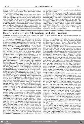 Das Schaufenster des Uhrmachers und des Juweliers