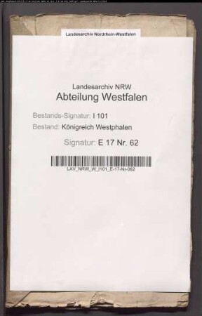 Aufnahme des Vermögens und der Verhältnisse des Minoritenklosters Herstelle