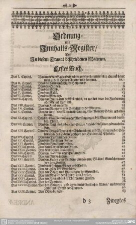 Ordnung- und Inhalt-Register.