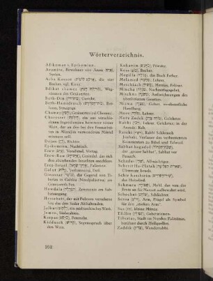 Wörterverzeichnis.