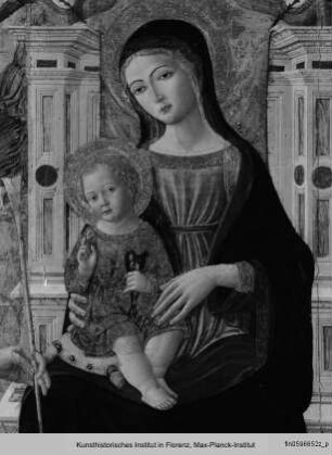 Thronende Madonna mit dem Kind, dem Heiligen Sebastian und dem Heiligen Rochus