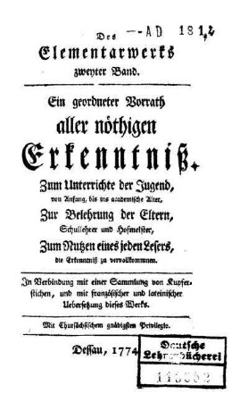 2: Des Elementarwerks zweyter Band