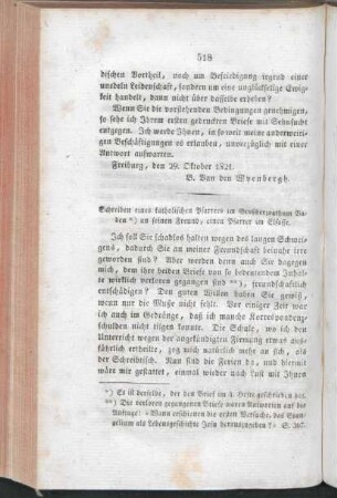 518-527 Schreiben eines katholischen Pfarrers im Großherzogthum Baden