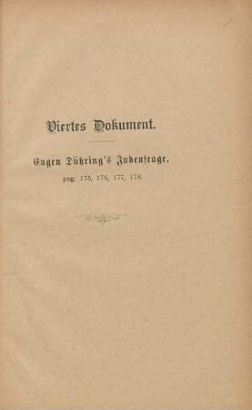 Viertes Dokument. Eugen Dühring's Judenfrage, pag. 175, 176, 177, 178