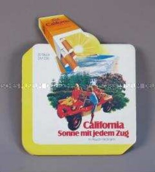 Werbeschild für "California"-Zigaretten "Sonne mit jedem Zug"