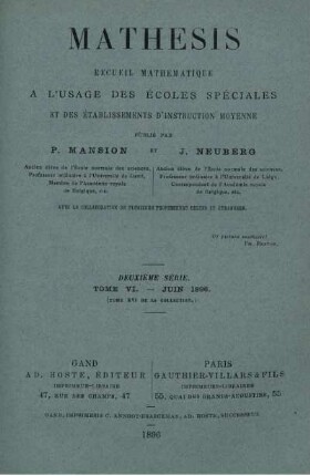 Deuxième. Tome VI. - Juin 1896.