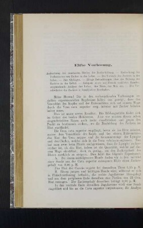 Elfte Vorlesung.