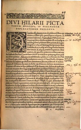 Divi Hilarii Pictavoru[m] episcopi lucubrationes, 2. D. Hilarii commentarii in plerosque psalmos