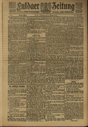 Erste Ausgabe vom Dienstag, den 03. Januar 1911.