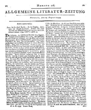 Cureau de la Chambre, M.: Anleitung zur Menschenkenntniß. Uebers. mit einer Vorr. und Abhandl. hrsg. von C. C. E. Schmid. Jena: Akad. Buchh. 1794