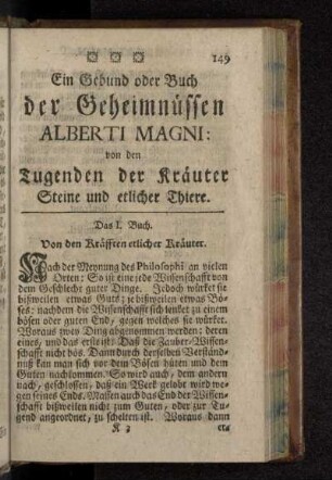 Das I. Buch. Von den Kräfften etlicher Kräuter.