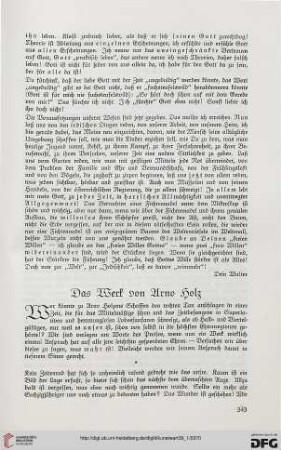 Das Werk von Arno Holz