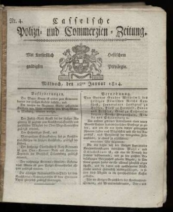 Nr. 4, Mittwoch den 12ten Januar. 1814