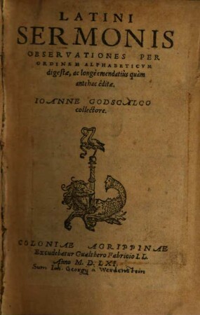 Latini sermonis observationes per ordinem alphab. digestae