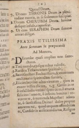 Praxis Utilissima Ante somnum se praeparandi Ad Mortem.