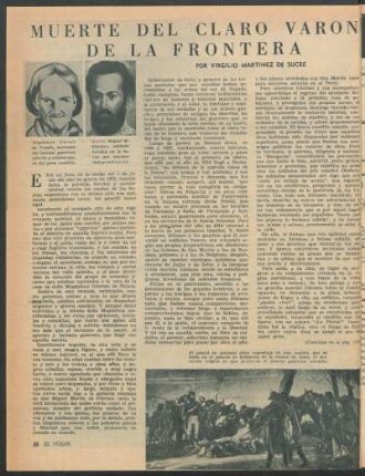 Muerte Del Claro varón de la frontera