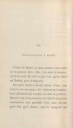 VII. Installations a Hanoi