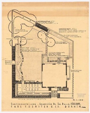 Garten Dr. Bulle, Düsseldorf: Gartenaufteilung 1:100
