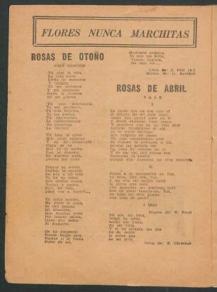 Rosas de otoño : Vals canción