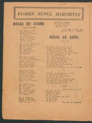 Rosas de otoño : Vals canción