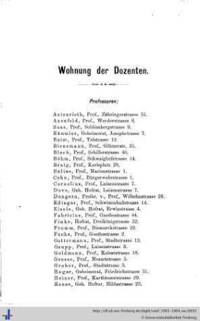 Wohnungen der Docenten.