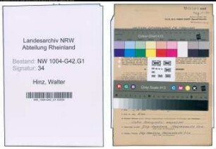 Entnazifizierung Walter Hinz , geb. 03.04.1914 (Angestellter)