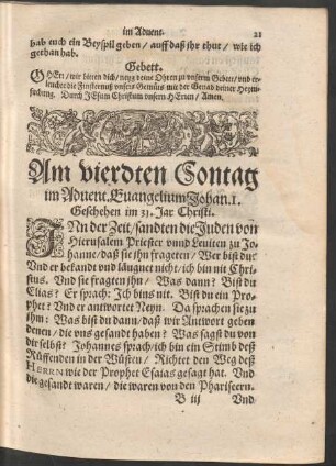 Am vierdten Sontag im Advent ...