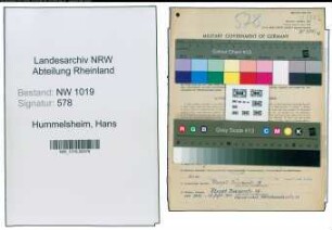Entnazifizierung Hans Hummelsheim , geb. 25.08.1901 (Justizangestellter)