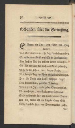 Gedanken über die Verwesung