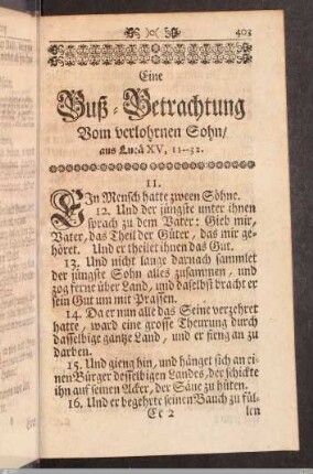 Eine Buß-Betrachtung Vom verlohrnen Sohn