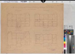 Velen (Velen) Schloß Neubau des Archivgebäudes Blatt 7 Grundrisse 1923 1 : 100 53 x 67 Pause Franz Schneider, Architekt Landsberg-Velen Nr. 19