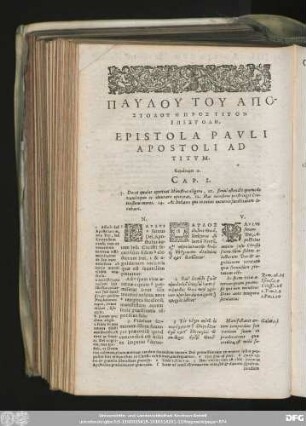 Epistola Pauli Apostoli Ad Titum.