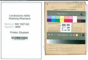 Entnazifizierung Elisabeth Proske , geb. 23.11.1907 (Lehrerin)
