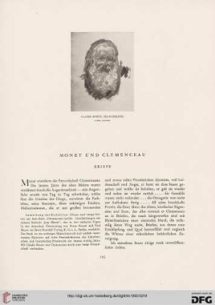 Monet und Clemenceau: Briefe
