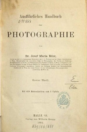 Ausführliches Handbuch der Photographie, 1