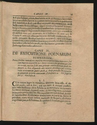 Caput IV. De Executione Poenarum.