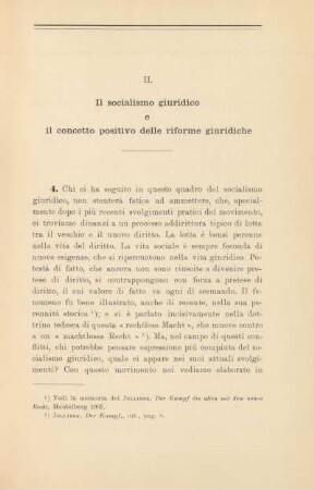 II. Il socialismo giuridico e il concetto positivo delle riforme giuridiche