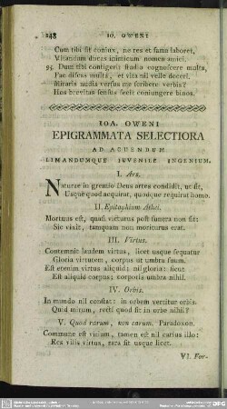 Ioa. Oweni Epigrammata Selectiora Ad Acuendum Limandumque Iuvenile Ingenium