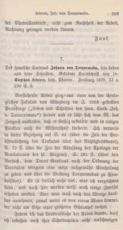 509-512 [Rezension] Lederer, Stephan, Der spanische Cardinal Johann von Torquemada