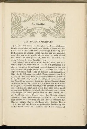XI. Kapitel - Das Bogen-Mauerwerk