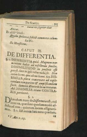 Caput IX. De Differentia.