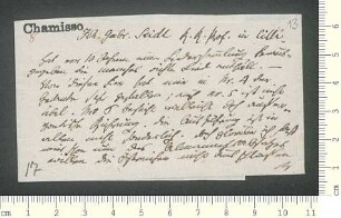 Briefsammlung von Gustav Schwab und Adelbert von Chamisso an Gustav Schwab und Adelbert von Chamisso